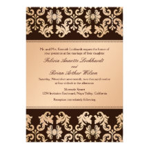 Elegant Damask Autumn Reverie Wedding Invitation