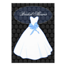 Elegant Damask Bridal Shower Invitation