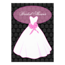 Elegant Damask Bridal Shower Invitation