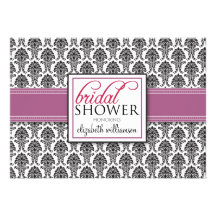 Elegant Damask Bridal Shower Invitation (lilac)