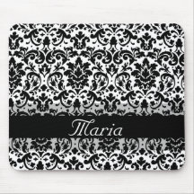 Elegant damask calligraphy design mousepads