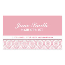 Elegant Damask Floral Pattern Cosmetologist Salon Business Cards