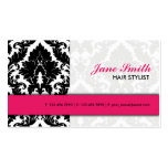 Elegant Damask Floral Pattern Modern Stylish Pink Business Card Templates
