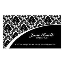 Elegant Damask Floral Retro Professional Stylish Business Cards