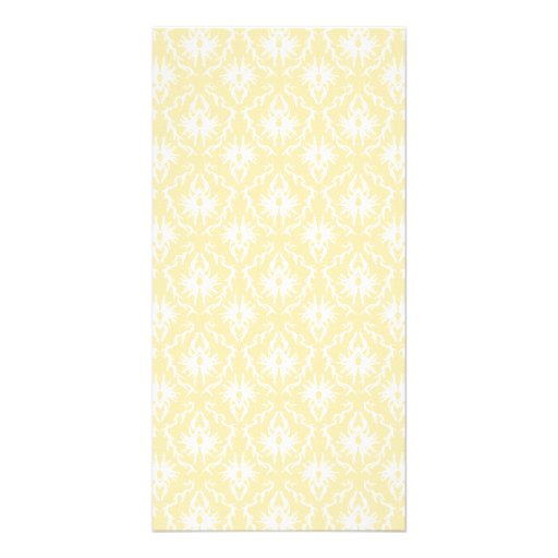 Elegant damask pattern. Light gold colour. Photo Card Template