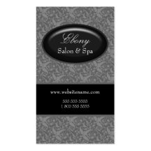 Elegant Damask Salon Grey Business Cards