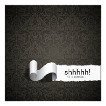 Elegant Damask Surprise Birthday Custom Announcement