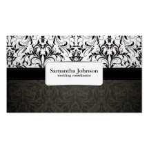 Elegant Damask Wedding Coordinator Business Cards