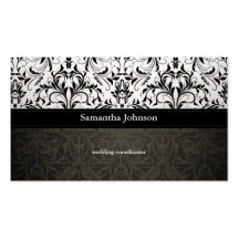 Elegant Damask Wedding Coordinator Business Cards