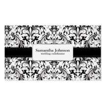 Elegant Damask Wedding Coordinator Business Cards