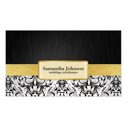 Elegant Damask Wedding Coordinator Business Cards