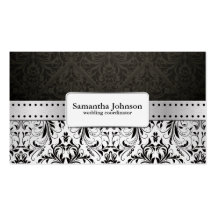 Elegant Damask Wedding Coordinator Business Cards