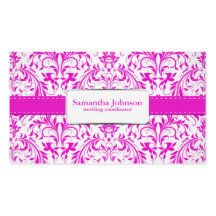 Elegant Damask Wedding Coordinator Business Cards