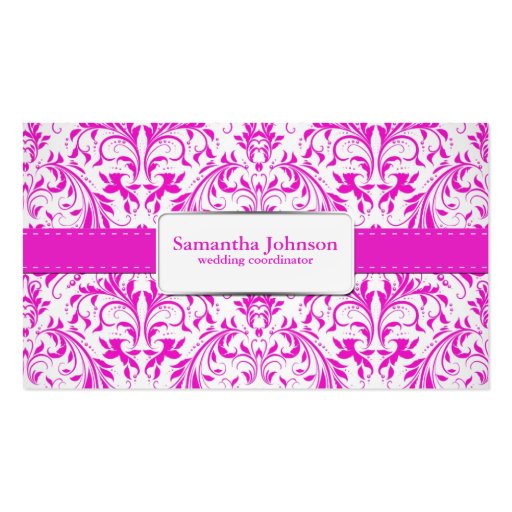 Elegant Damask Wedding Coordinator Business Cards