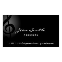 Elegant Dark Clef Producer Business Card