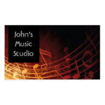 Elegant Dark Music Note Music Studio Business Card