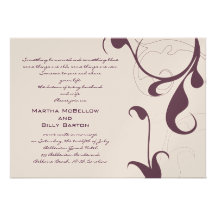 ELEGANT DARK PURPLE AND CHANPAGNE WEDDING CUSTOM ANNOUNCEMENTS