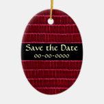 Elegant Dark red Textured Leather Ornament