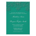 Elegant emerald floral swirls wedding invitation