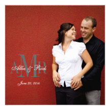 Elegant Engagement Photo Wedding Invitations Back