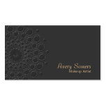 Elegant Faux Embossed  Makeup Artist Black Business Cards