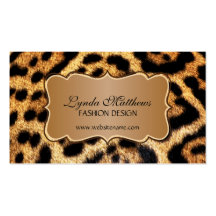 Elegant Faux Leopard Fur Business Cards