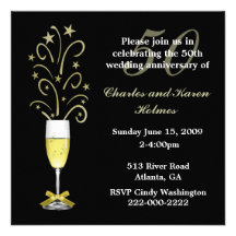 Elegant Festive Wedding Anniversary Invitation
