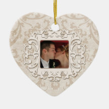 Elegant First Christmas Together Personalise Photo Christmas Tree Ornament