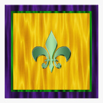 Elegant Fleur De Lis Mardi Gras Wedding invitations