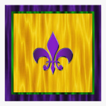 Elegant Fleur De Lis Mardi Gras Wedding invitations