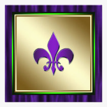 Elegant Fleur De Lis Mardi Gras Wedding invitations