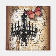 elegant floral girly vintage paris fashion refrigerator magnets