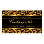 Elegant Floral Paisley Gold Look Black Bronze Business Cards