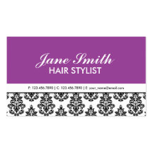 Elegant Floral Pattern Stylist Salon Hairdresser Business Cards