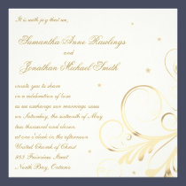 Elegant Floral Swirl Wedding & Party Invitation invitations