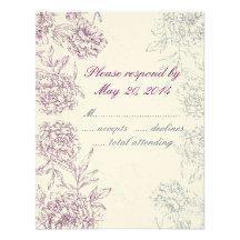 Elegant Floral Wedding RSVP Cards Wine Red Cream Custom Announcement