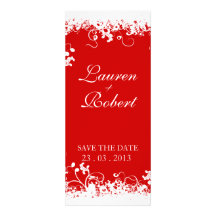 Elegant Floral (white and red) invitation