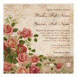 Elegant Formal Wedding Invite Tea Rose Vintage