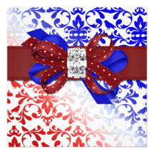 Elegant Fourth of July Invitation with Diamond Bow