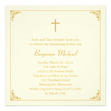Elegant Frame Baptism/Christening Invitation