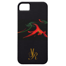 Elegant Girly Red Monogram Initial Floral Unique iPhone 5 Cover