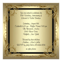 Elegant Gold 50th Wedding Anniversary Party Custom Announcements