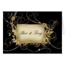 Elegant gold and black swirl design - customise it cards