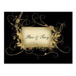 Elegant gold and black swirl design - customise it postcard