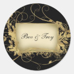 Elegant gold and black swirl design - customise it sticker