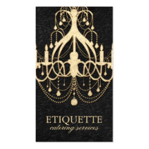 Elegant Gold Chandelier Business Card