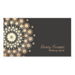 Elegant Gold Circles Makeup Artist Black Business Card Template