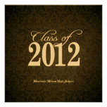 Elegant Gold Class of 2012 Damask Graduation Invites