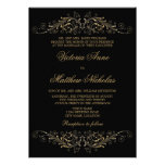Elegant Gold Colour Flourish and Damask Invitation