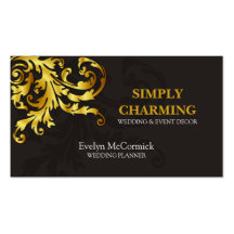 Elegant Gold Flourish Business Cards
